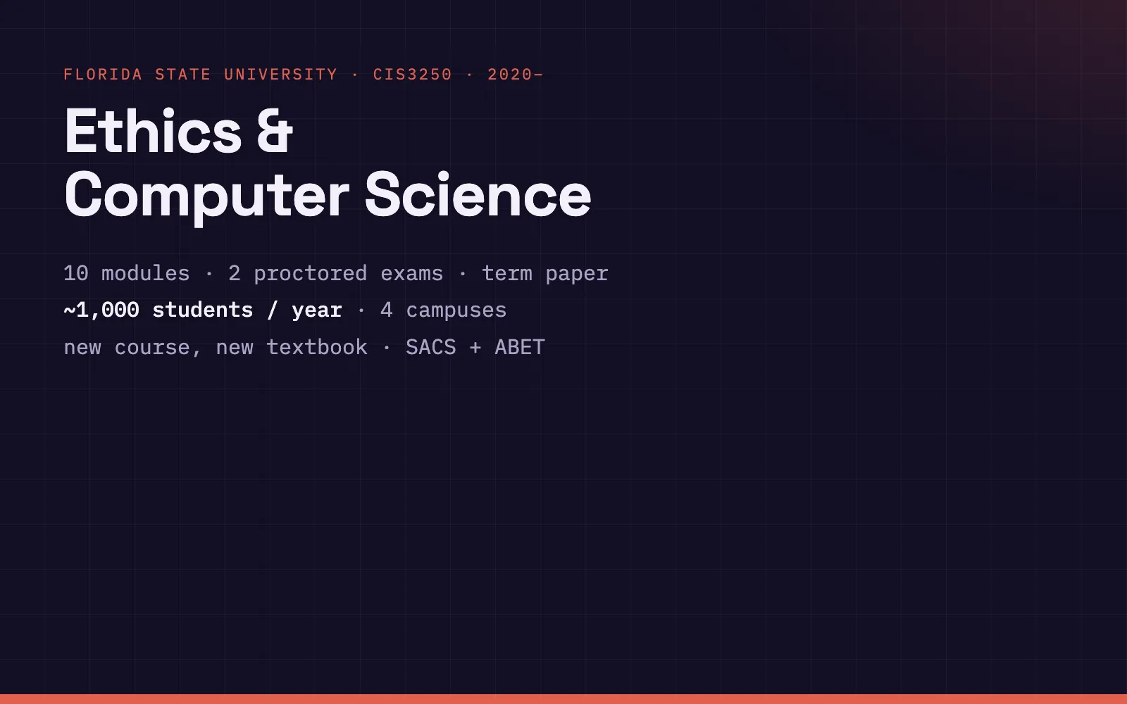 CIS3250: Ethics and Computer Science