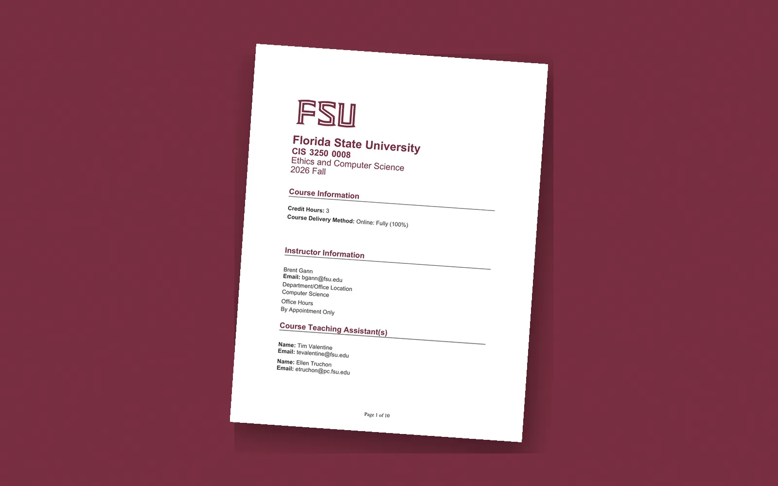 CIS3250: Ethics and Computer Science