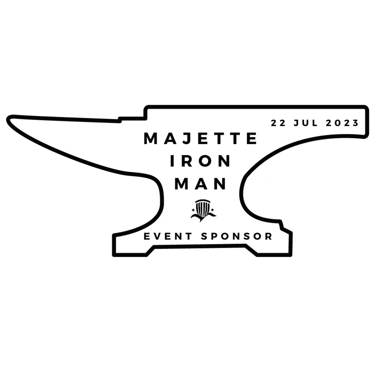Anvil-shaped Iron Man decal reading 'Event Sponsor'.