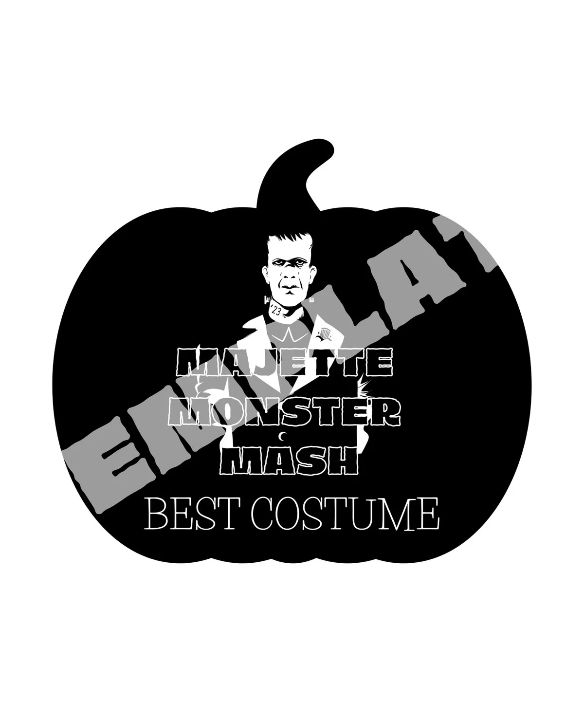 Pumpkin-shaped Monster Mash award reading 'Best Costume'.