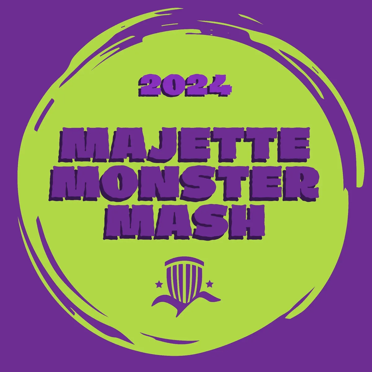 Monster Mash 2024 mini disc stamp: the 2024 badge.