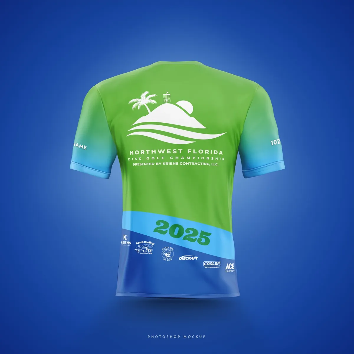 2025 championship jersey back: the full mark, the year, and the sponsor row along the waves.
