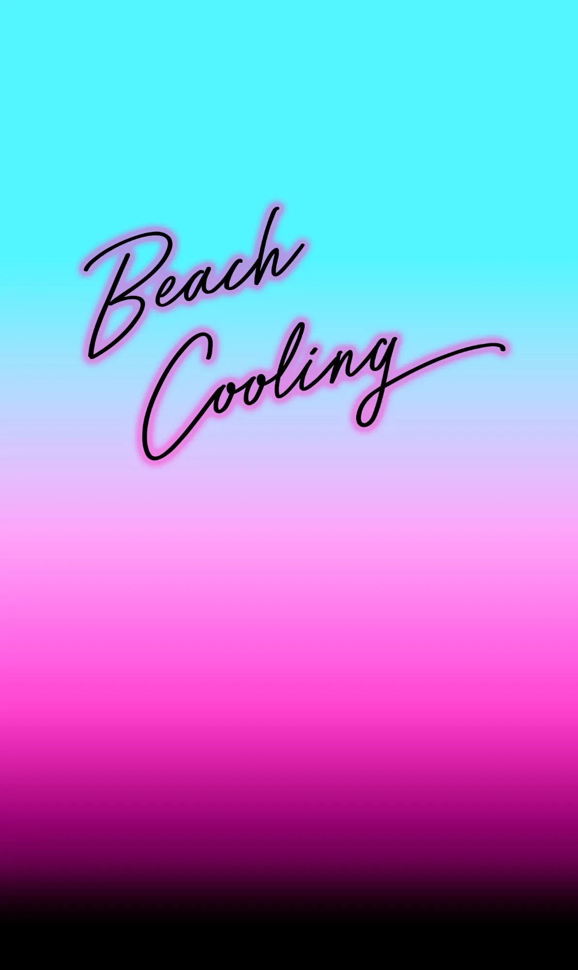 Beach Cooling jersey, pink and cyan gradient with the script only.