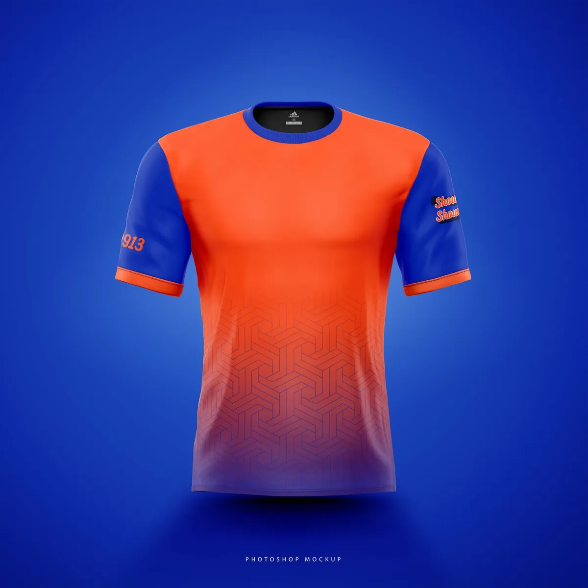 Show Up, Show Out jersey in Gainesville colors: orange body fading to blue with blue sleeves.
