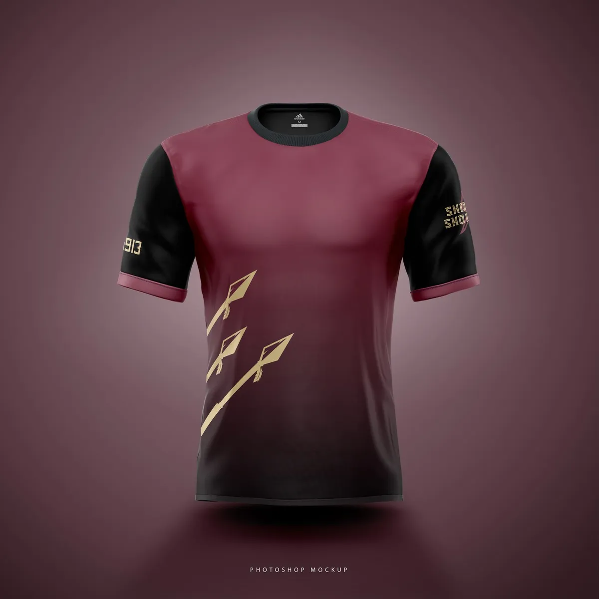 Show Up, Show Out jersey in Tallahassee colors: garnet body with gold spears and black sleeves.