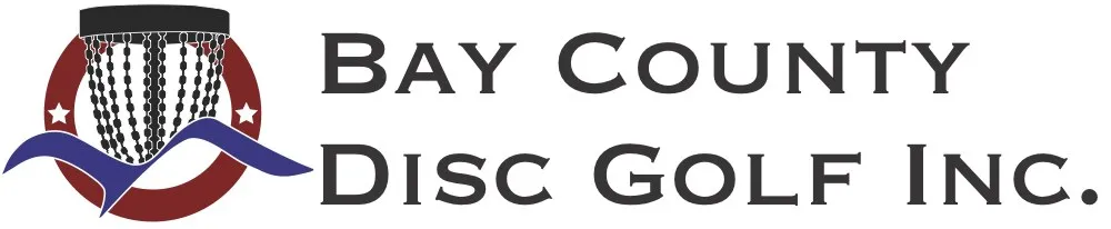 The 2020 horizontal wordmark: the mark beside Bay County Disc Golf Inc.