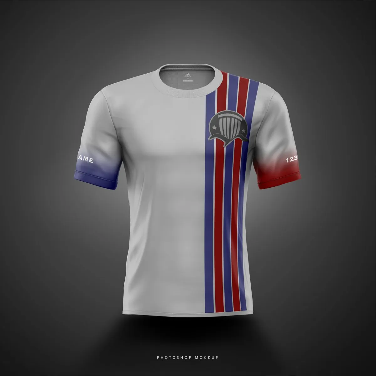 Club jersey, white colorway: the same stripe on a white body.